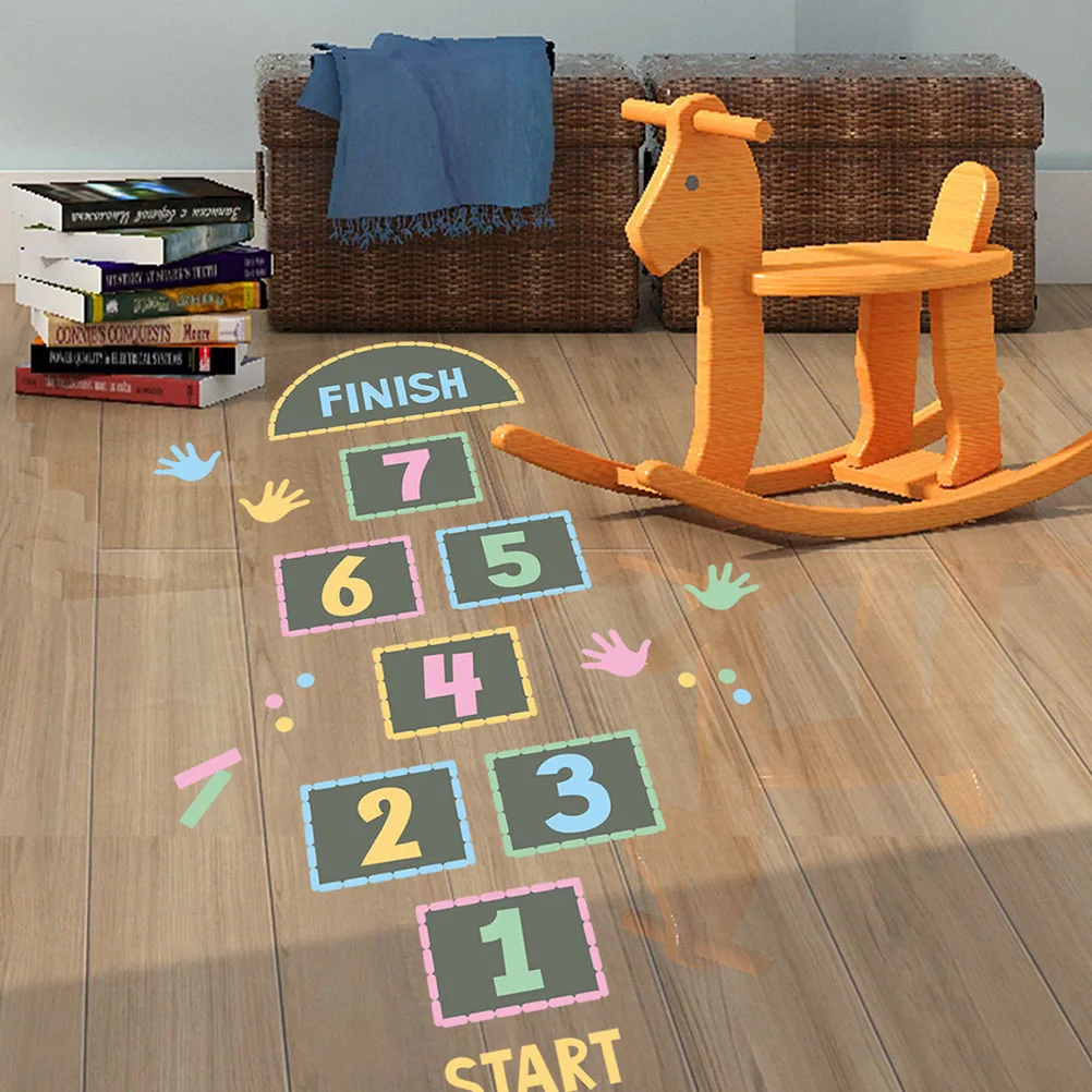 

Numbers Hopscotch Game Floor Sticker Kids Playroom Decals Gross Motor Toys Bedroom Living Room Nursery Decor Non Damage