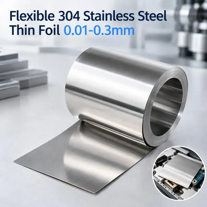 1roll 304 stainlesss steel coil sheet 100~400mm wide metal steel strip 0.01mm 0.03mm 0.05mm 0.08mm 0.1mm 0.2mm 0.3mm thick