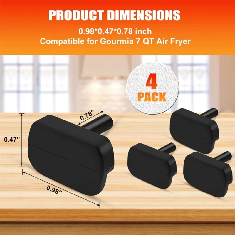 Durable Silicone Foot Pads Air Fryer Silicone Bumpers Silicone Anti-scratch Protective Covers Suitable for Air Fryer