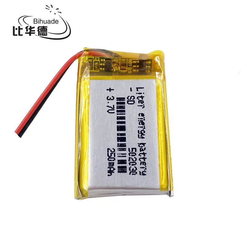 Polymer lithium ion battery 3.7 V, 502030 250mah can be customized wholesale CE FCC ROHS MSDS quality certification