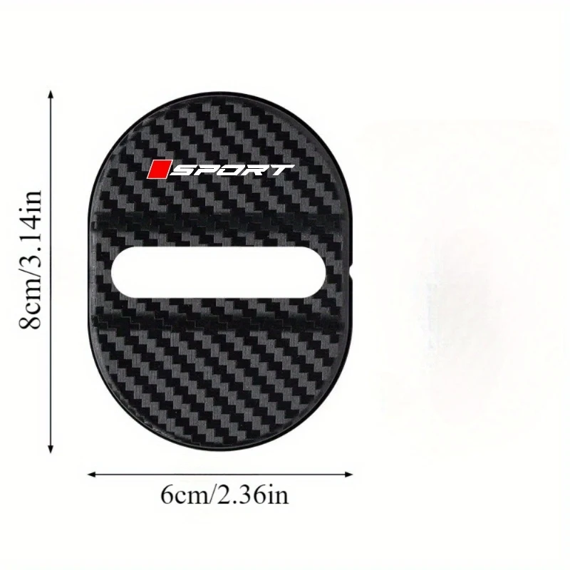 Sports Upgraded Model4Individual Car Door Lock Protection Cover Carbon Fiber Textured Car Door Lock Limiter Anti-Collision Cushi