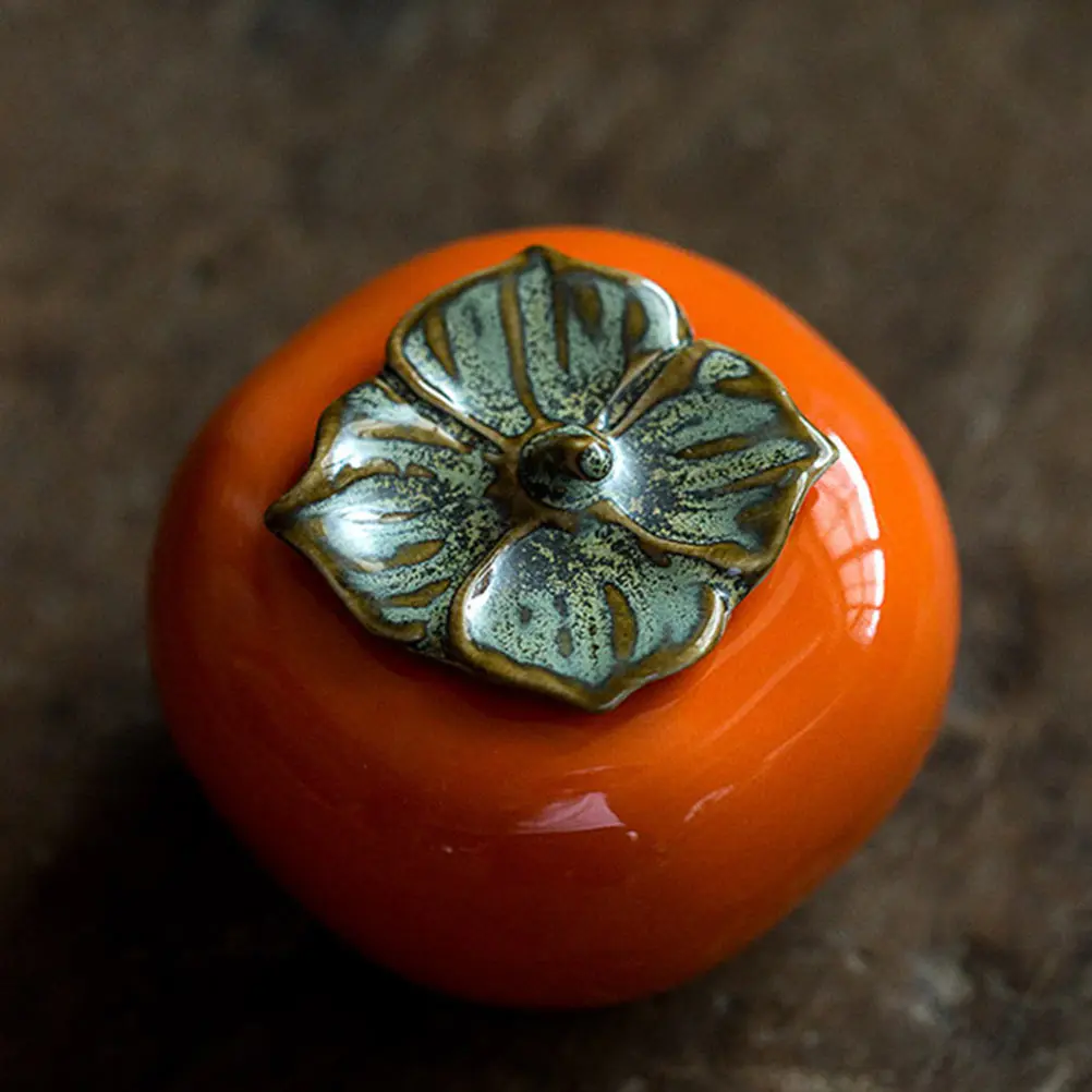 

Persimmon Tea Storage Jars Shaped Canister Gift Sealed Household Decoration Bottle Tank