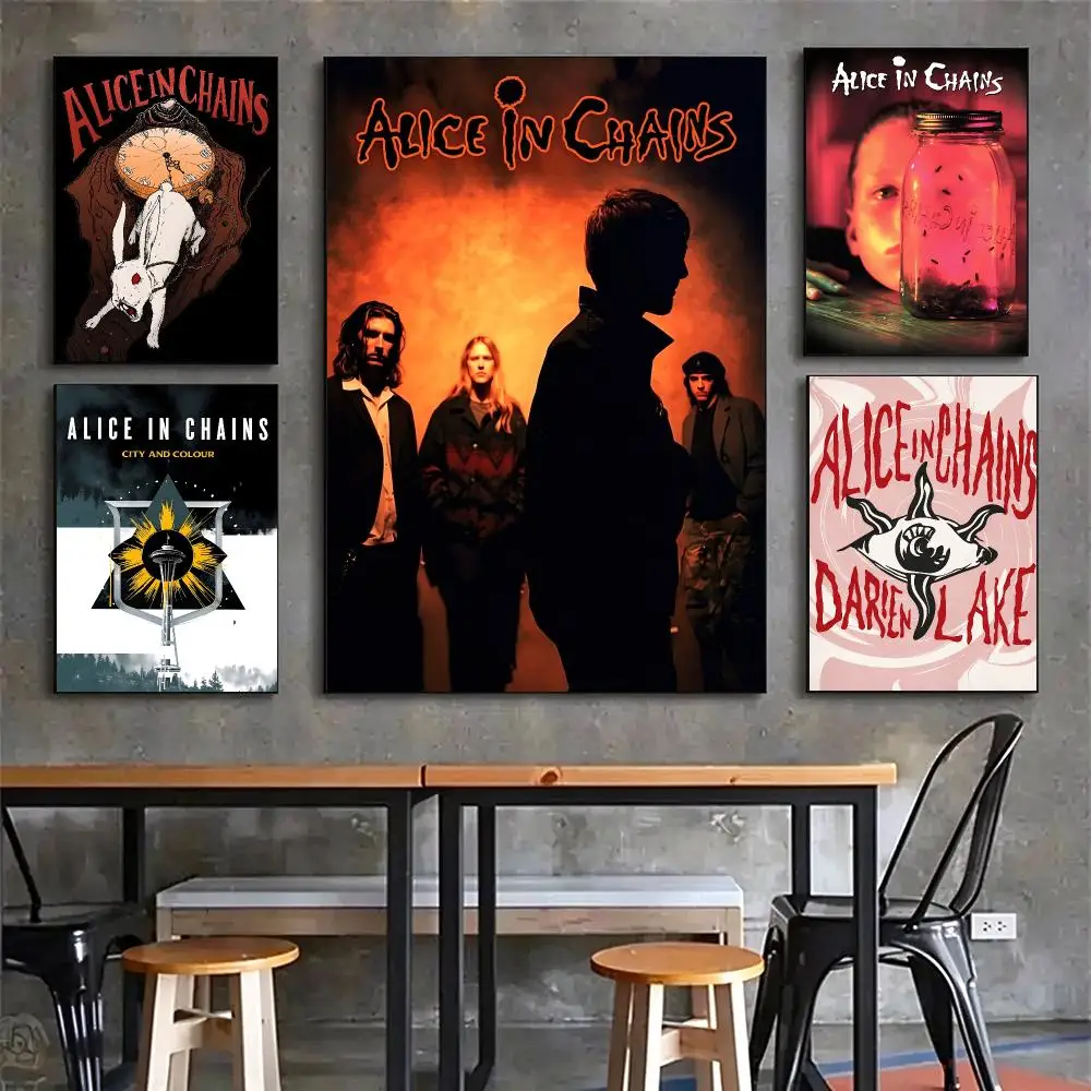 band Alice in Chains Poster Poster HD Printing Vintage Luxe Home Decor Wall Art for the Living Rooms Entryways Gift