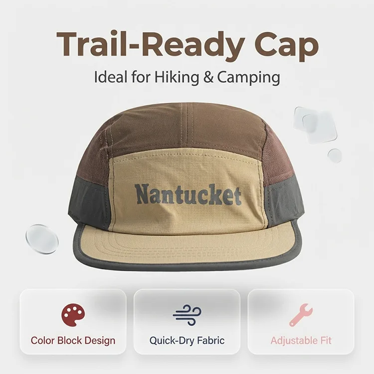 Retro 5-Panel Schnelltrocknende Baseballkappen für Männer und Frauen Sommer Outdoor Wandern Sonnenschutz Atmungsaktive Farblich Abgestimmte Campingmütze – Detail 9