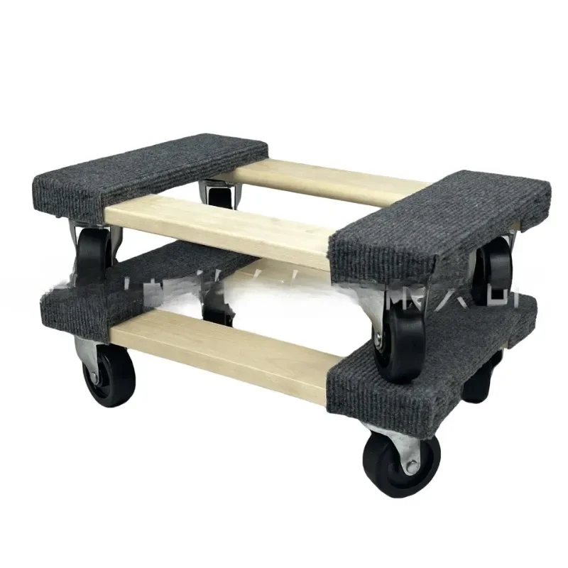 

Solid wood multi-layer board high load-bearing logistics handling trolley wooden furniture moving