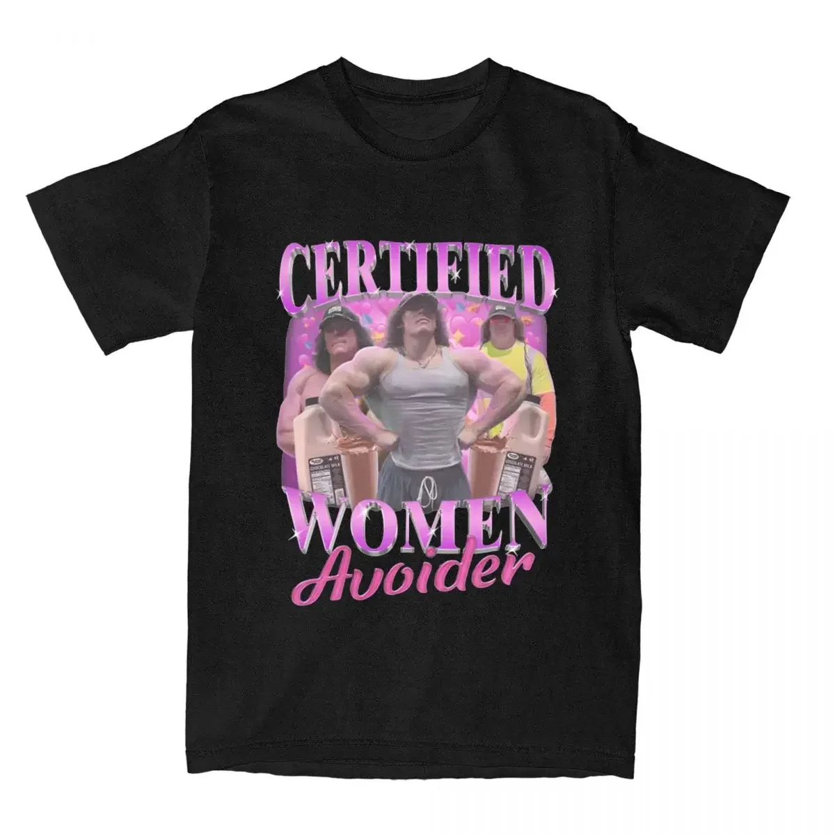Certified Women Avoider Sam Sulek T Shirts For Men Cotton Humor T-shirts Crewneck Gym Meme Tees Short Sleeve Clothing Gift Idea