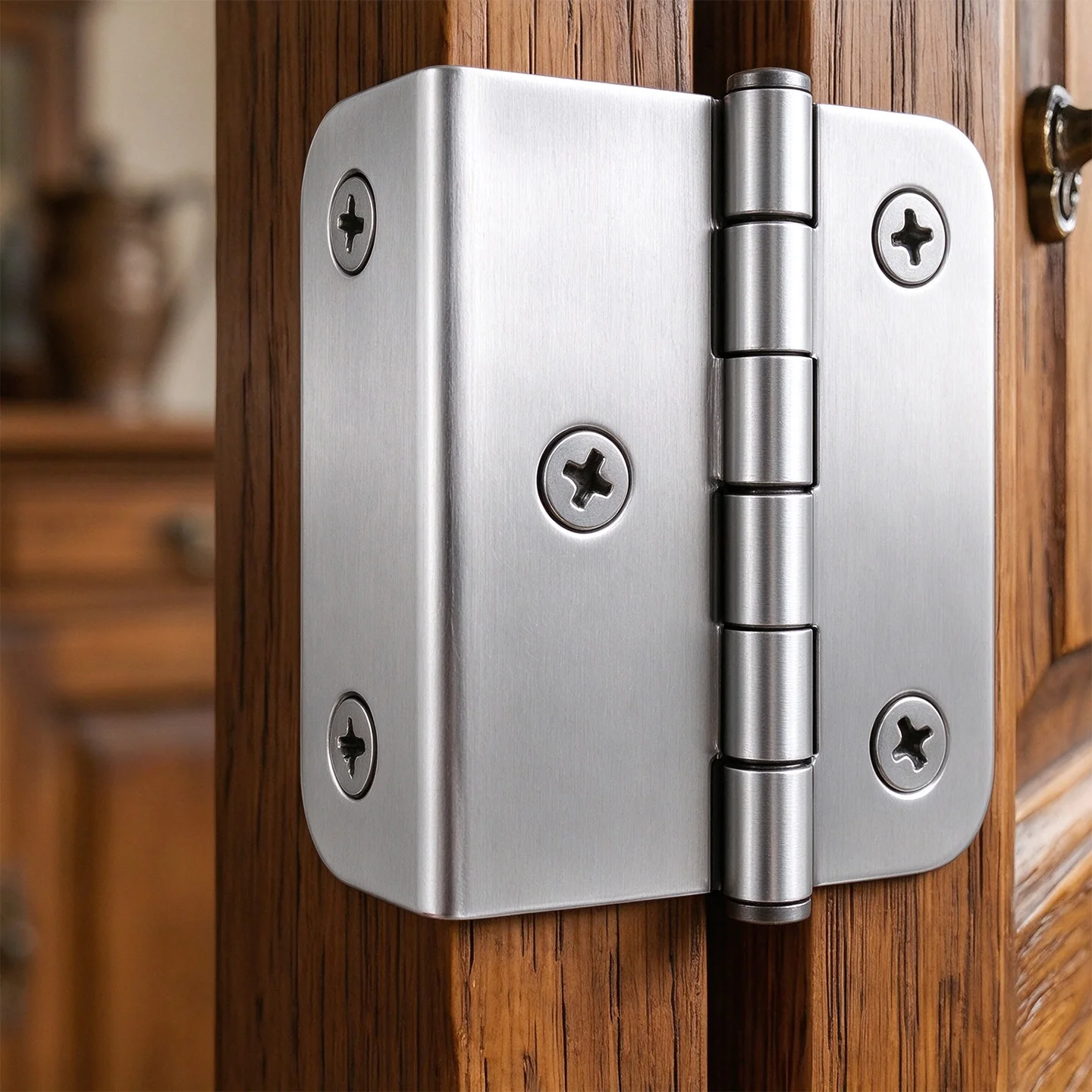 10Pcs Butt Hinges 2 Sizes Available Aluminum Alloy Material Brushed Silver Cabinet Wooden Box Hinges Furniture Hardware Fittings