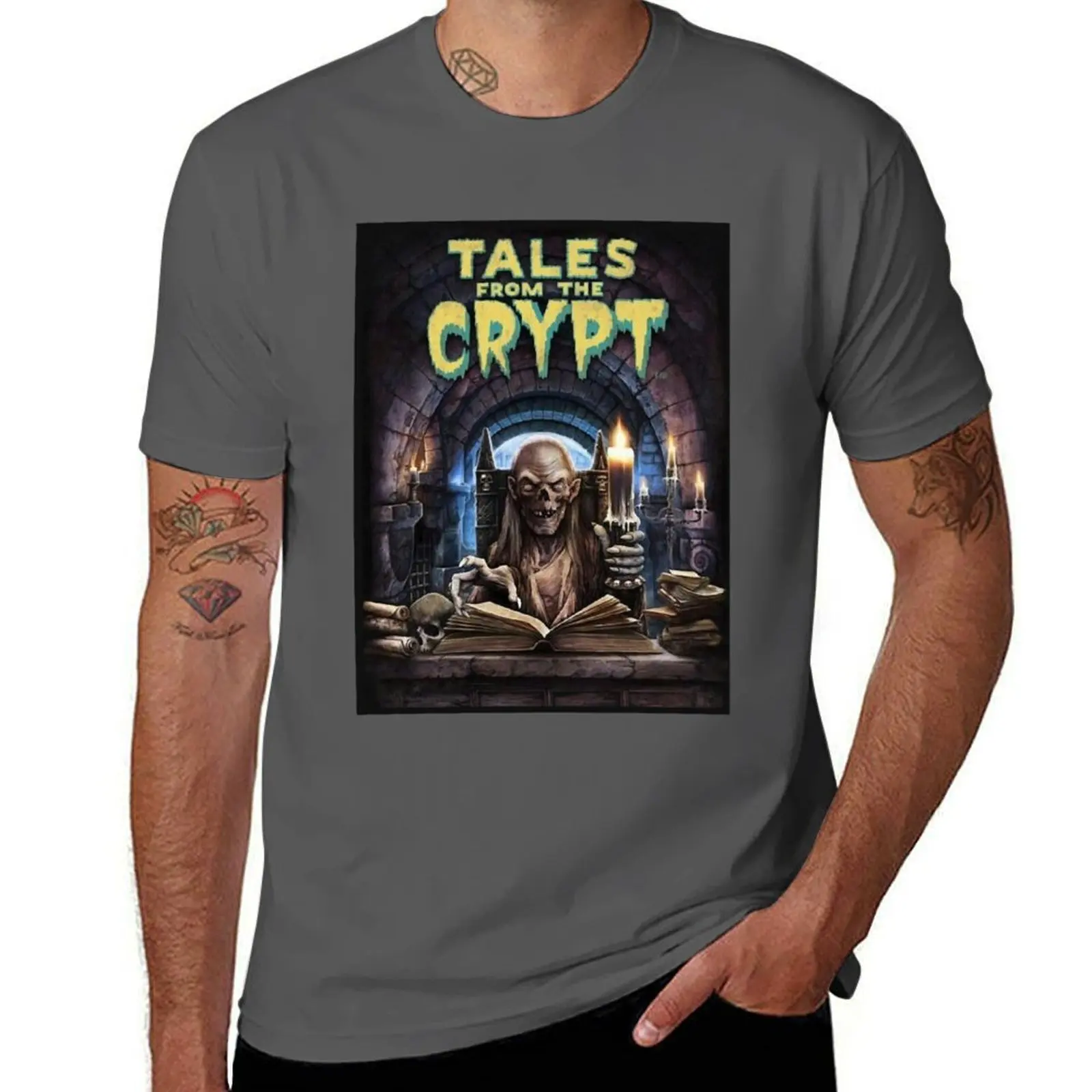 

Tales From The Crypt Skull Classic T-Shirt Casual Basic Short Sleeve T-Shirt