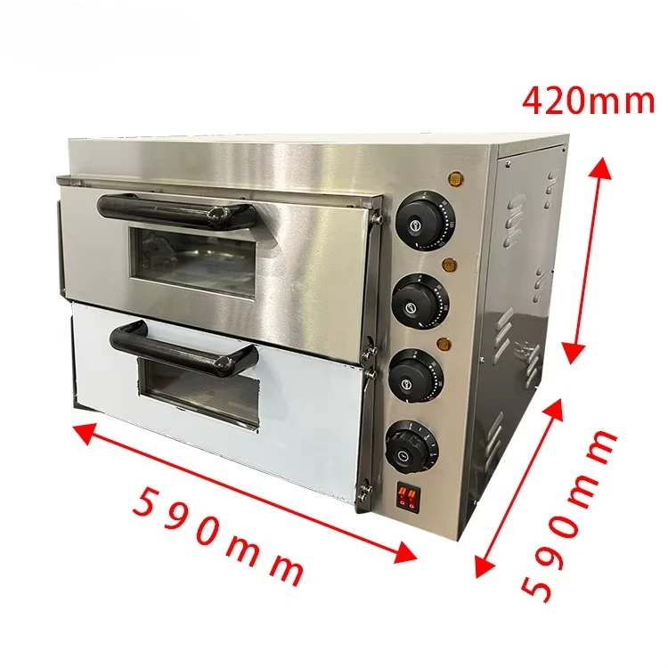 Double Stainless Steel Electric Pizza Oven Commercial Pizza Bread Cake Cooking Oven Baked Goods