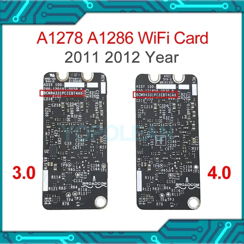 WiFi Airport Card BCM94331PCIEBT4CAX Bluetooth 4.0 For Macbook Pro A1278 A1286 2011 2012 Years BCM94331PCIEBT4AX Bluetooth 3.0