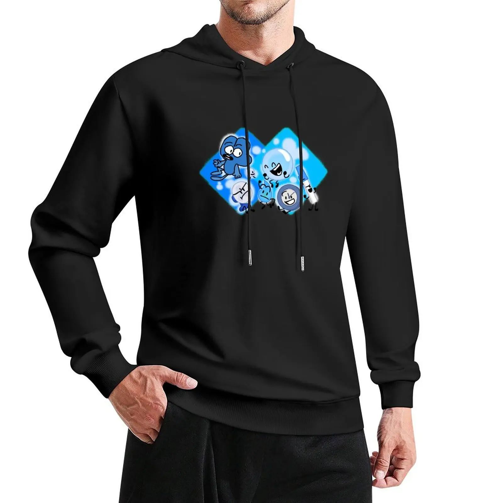 

BFDI True Blue Friends Characters Pullover Hoodie mens designer clothes graphic hoodie