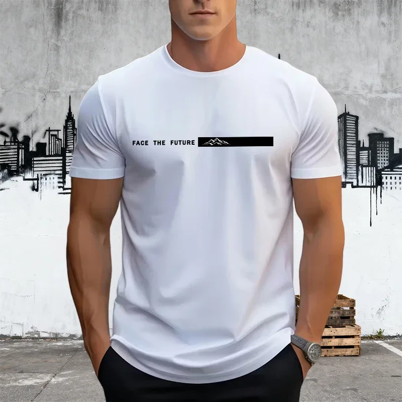 Summer Male Daily Casual Fashion Breathable Tees 2026 New Arrival Men's T-shirt Classic Pure Color Black/white Short Sleeve Top