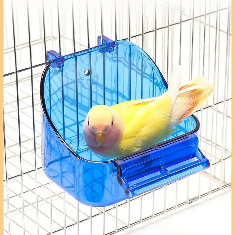 Pet Cage Bath Basin Bathtub Animal Cage Standing Wash Shower Box Parrot Bathing Tub Birds Cage Bath Pets Cleaning Products