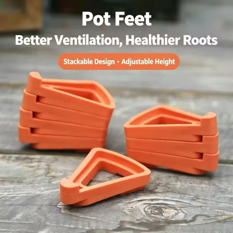 6pcs-Flower pot breathable foot pad flower pot height increase base outdoor flower pot bracket flower pot tray ventilation frame