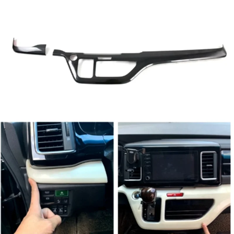 

Car Carbon Fiber Color Center Control Lower Trim Center Control Cover for Honda Elysion 2016-2019