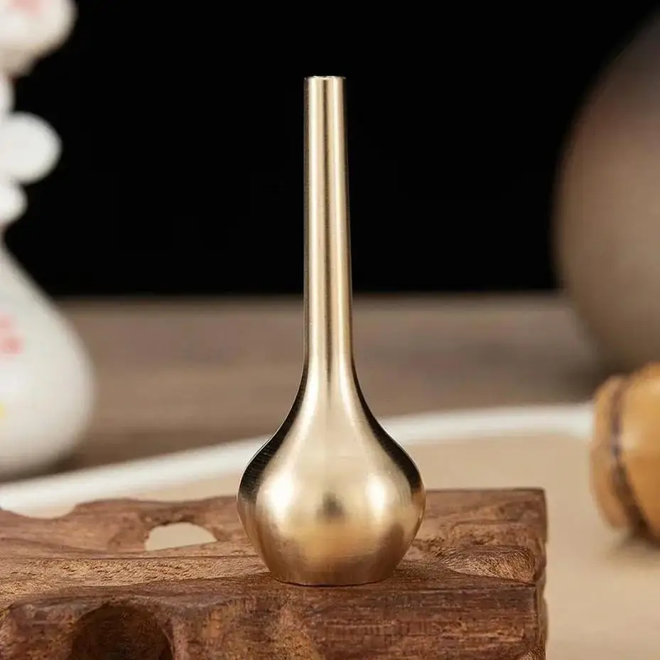 1 Stück Mini Antike Reine Kupfer-Vase Gold Wohnzimmer-Dekoration Hohe Vase Einzigartige Vase Miniatur
