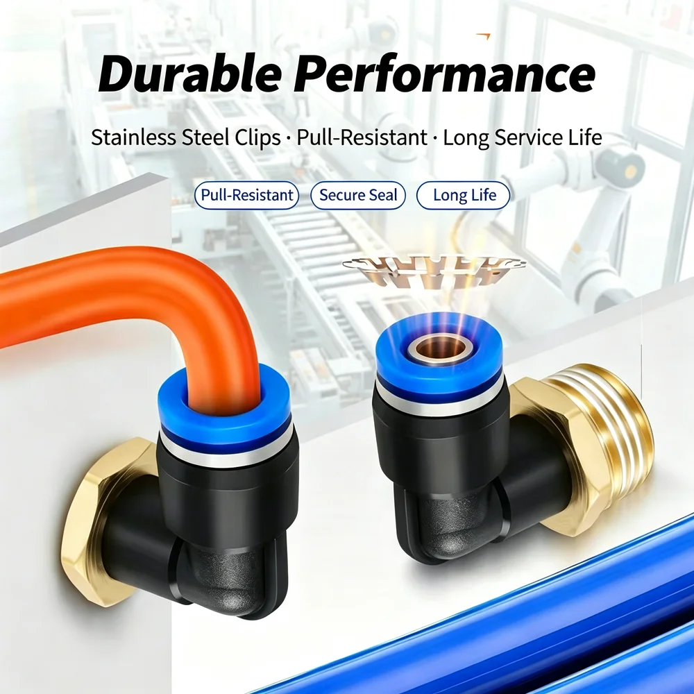 1PCS 5PCS PL Series Pneumatic Air Connector Fitting L4 6 8 10 12Thread 1/8 1/4 3/8 1/2 Straight Hose Fittings Pipe Quick Connect
