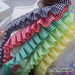 Hot-selling plaid fabric pleated clothing lace DIY handmade quiet book bag trim doll dress skirt pet scarf sewing decoration