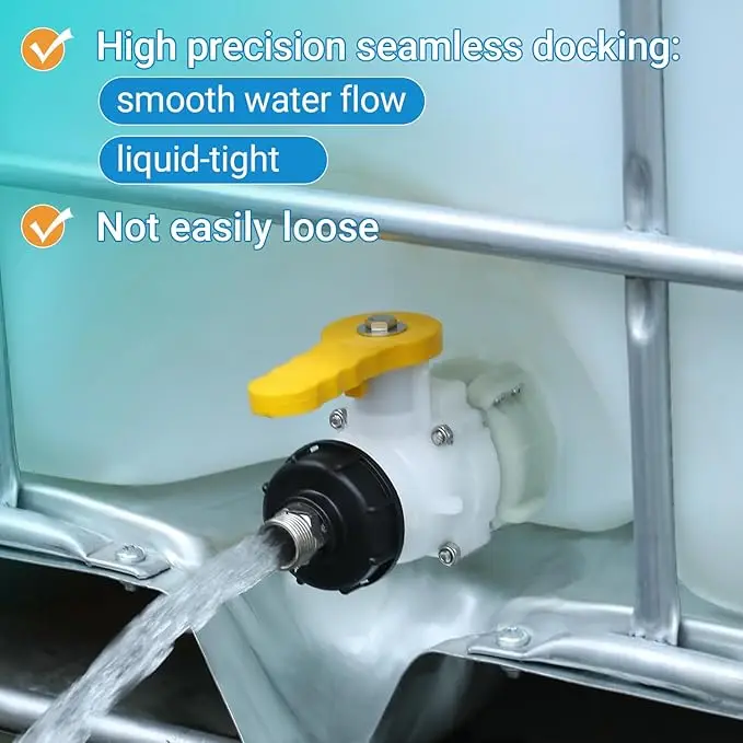 S60x6 Coarse Thread IBC Water Tank Adapter 1/2