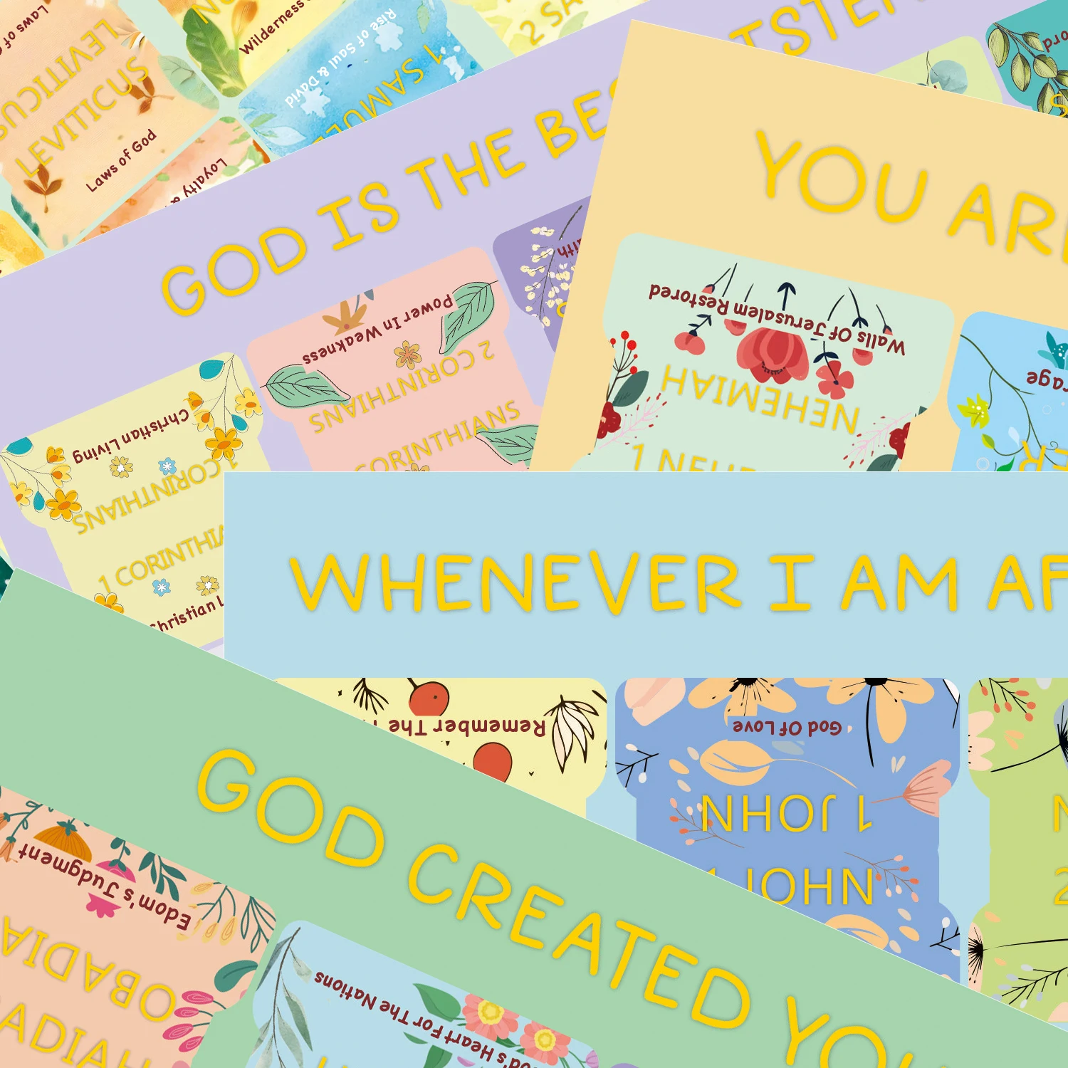 Bible Tabs,Cute Bible Tabs with Soul Nourishing Book Summaries,Bible Book Name+Bible inspirational book summary phrase for Bible