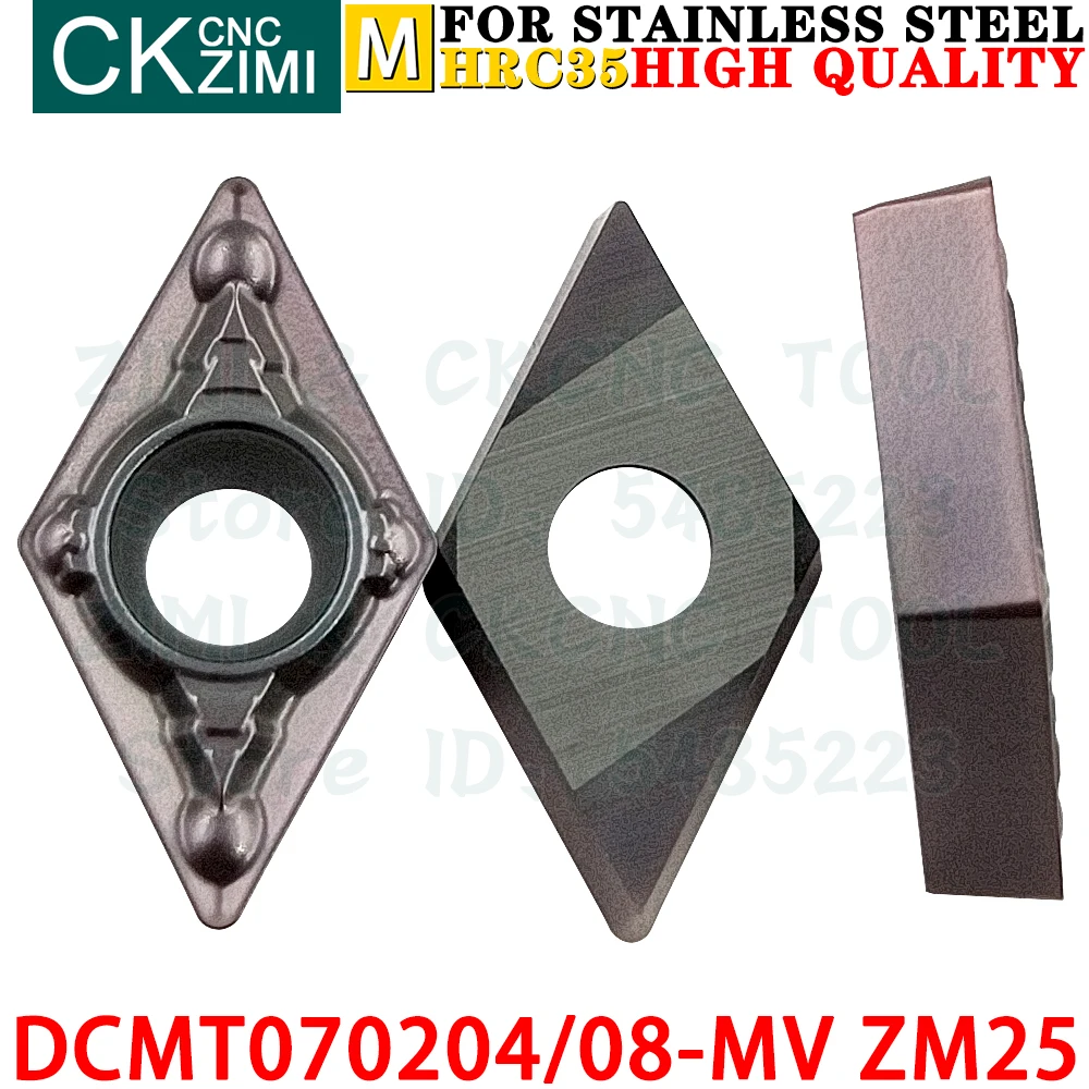 DCMT070204-MV ZM25 DCMT070208-MV ZM25 Płytki węglikowe Zewnętrzne płytki do toczenia wewnętrznego Narzędzia Narzędzia do cięcia metalu CNC DCMT 0702 MV DCMT0702 Narzędzia stolarskie