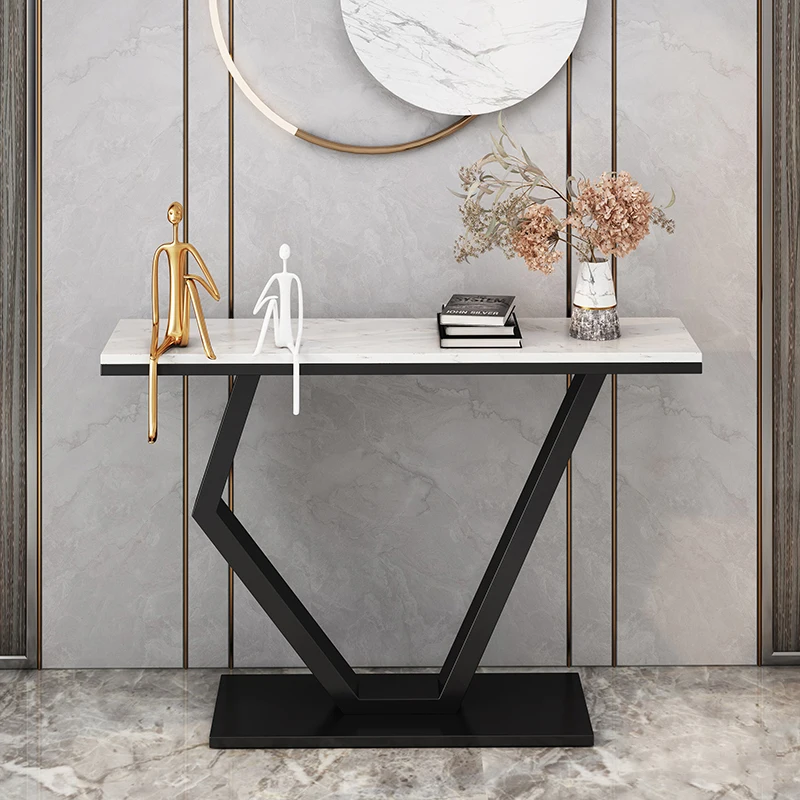 Europejski luksusowy stolik konsola do przedpokoju, modny, elegancki stolik konsola do salonu, elegancka mesa estrecha, meble do domu.