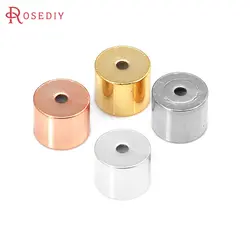 10PCS 18K Gold Color Brass Cylinder Stud Earring Back Stopper High Quality Diy Jewelry Making Supplies Accessories for Women
