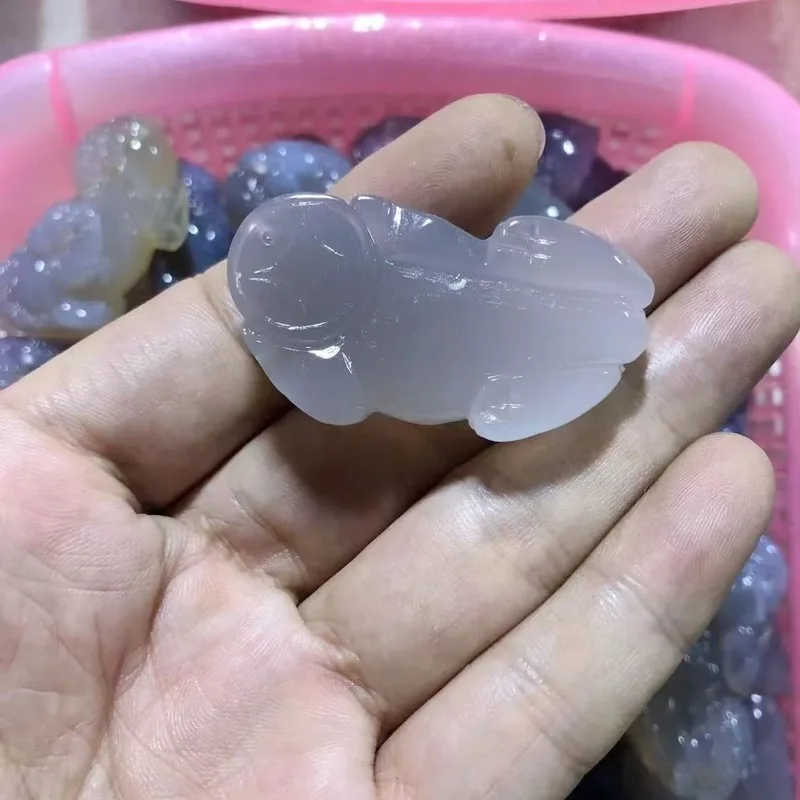 Natural,-New, Authentic-Colored Agate Pendant Featuring A Large Pixiu Charm With Two Holes