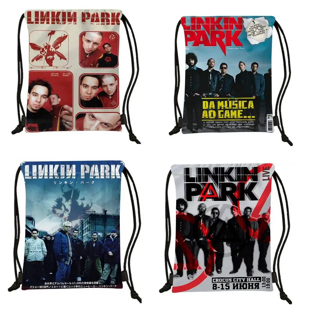 Band L-Linkin Cool P-Park Mochila con cordón personalizada Bolsa de gimnasio deportiva para mujeres y hombres Mochila de compras Mochila con cordón