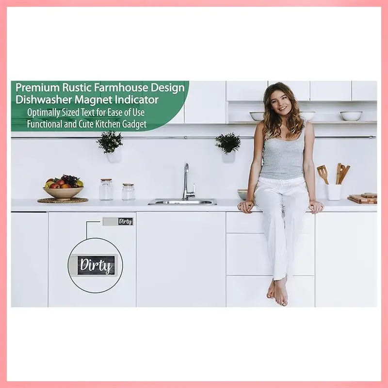 L65A-Dishwasher Magnet Clean Dirty Sign, Strong Universal Dirty Clean Dishwasher Magnet Indicator For Kitchen Organization