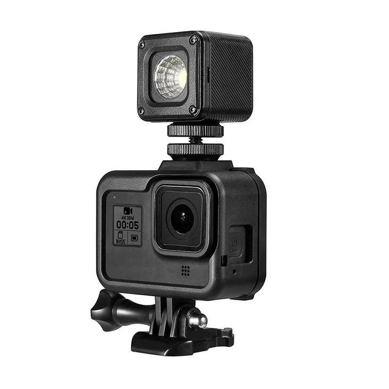 Protective Frame for GoPro Hero 8 Black Mount Microphone Vlog Cage Housing Shell Case Vlogging Cage with Cold Shoe