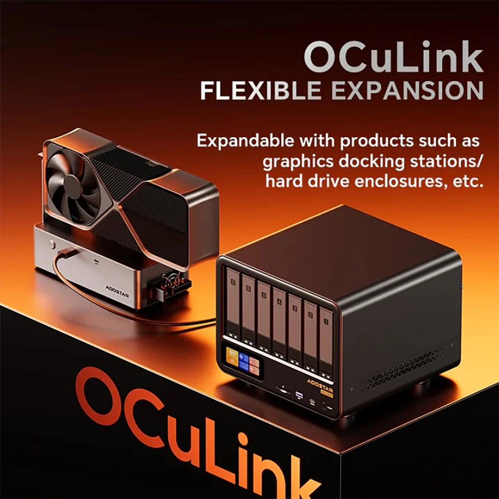 AOOSTAR WTR MAX NAS 미니 PC AMD Ryzen 7 PRO 8845HS 8C/16T 6×3.5"HDD+5×M.2 SSD 듀얼 2.5G LAN USB4 DDR5 ECC RAM 지원 Win/Linux