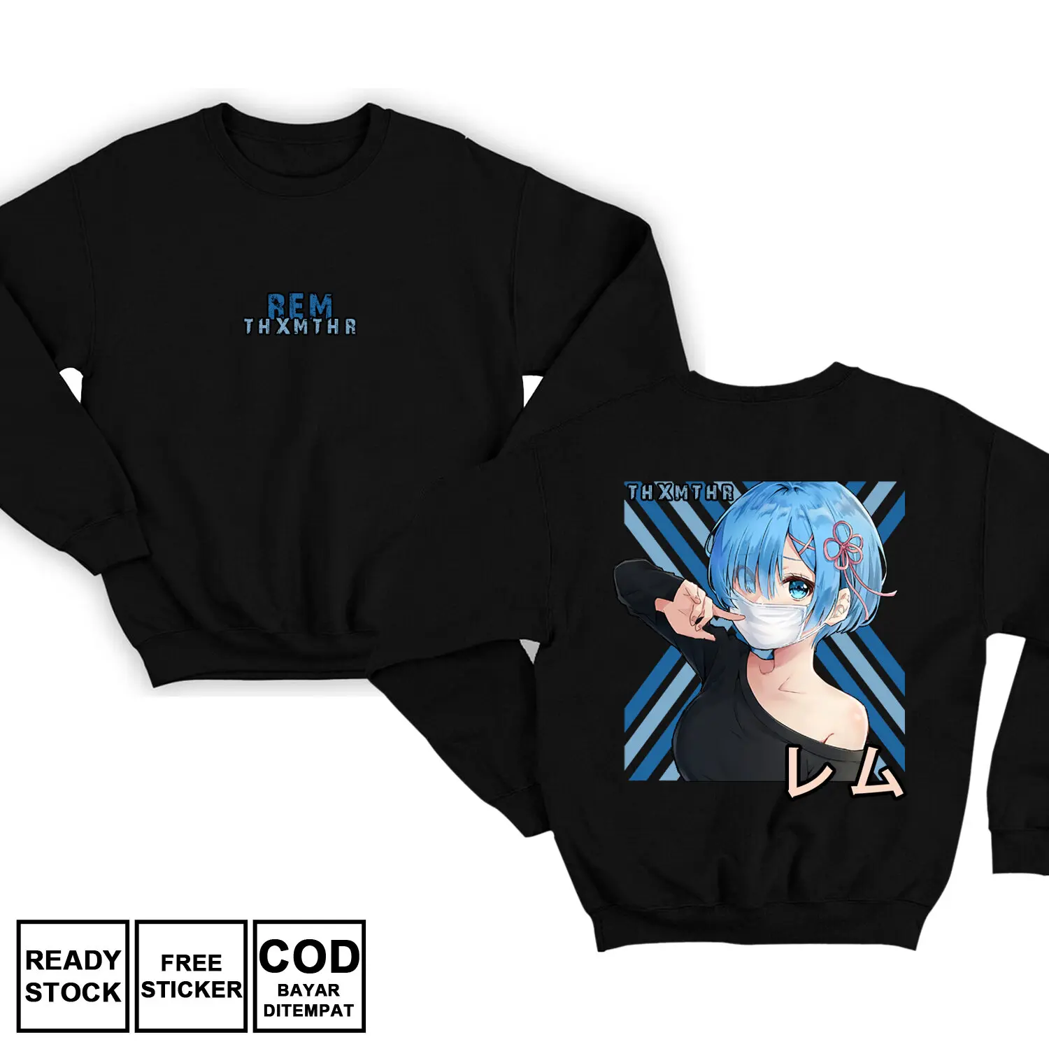 Sweater Rem Re Zero Anime Manga Natsuki Emilia Satella Echidna Baju  Cosplay Japan Culture Otaku Wibu