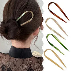Big U Shaped Acetate Hair Stick for Women Ladies Scrunchie Accessories Updo Hair Styling Tools Hairpins Headwear