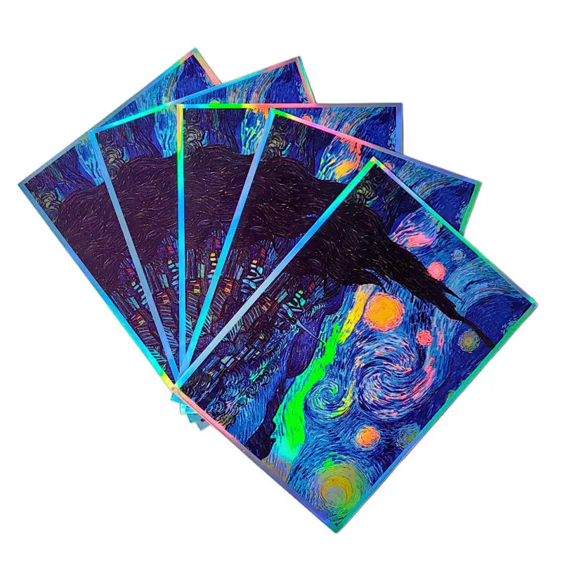 50pcs/set Yu-Gi-Oh! Runes Battlefield Flash Card Sleeve WS Anime Game Collection Card Protective Cover Gift Toy 63*90mm