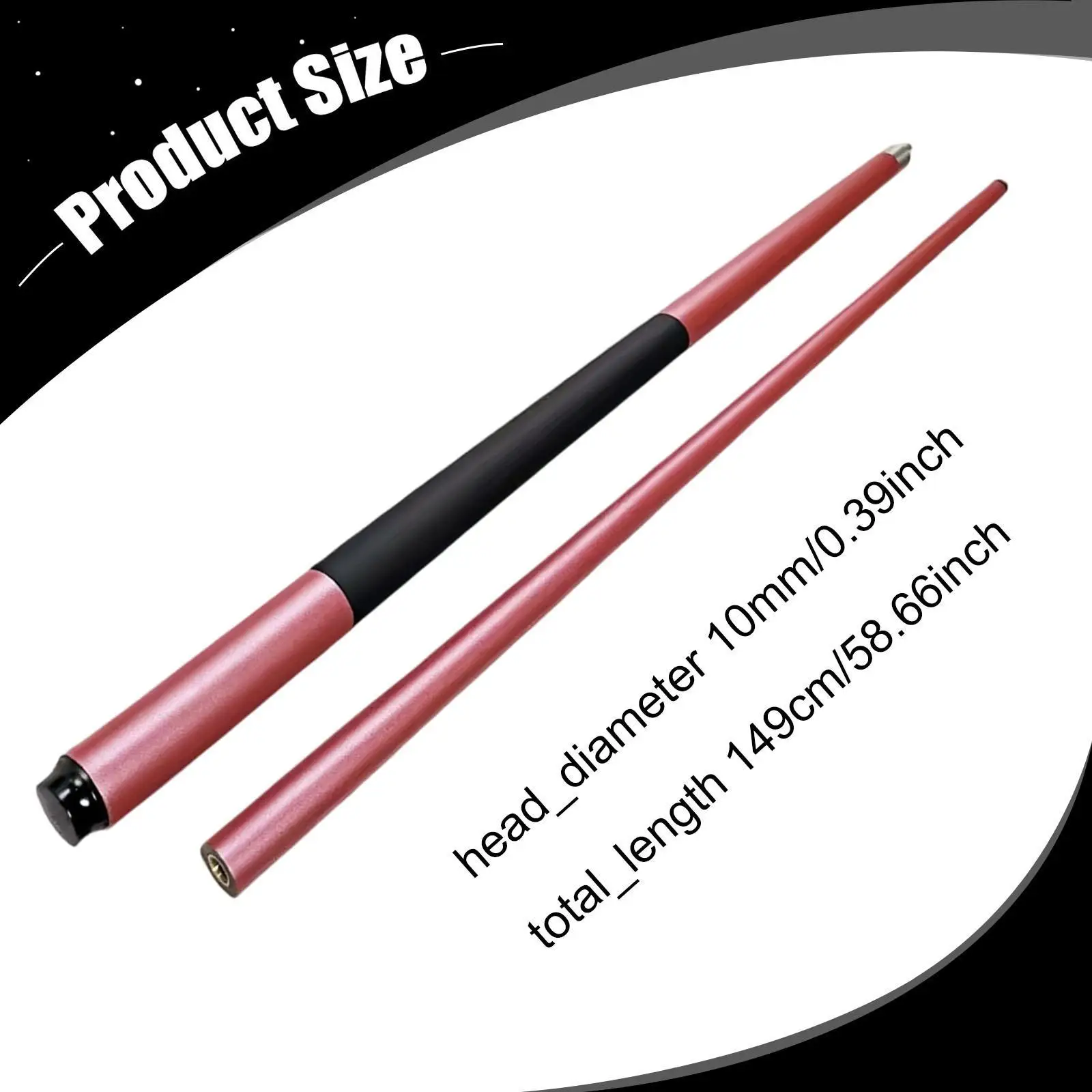 149 cm Billard-Queue, leicht, modisch, tragbar, zweiteilig, Billardtisch, Sticks, Snooker-Queue für Spiel, Büro, Zuhause, Bar, Pause, Zimmer