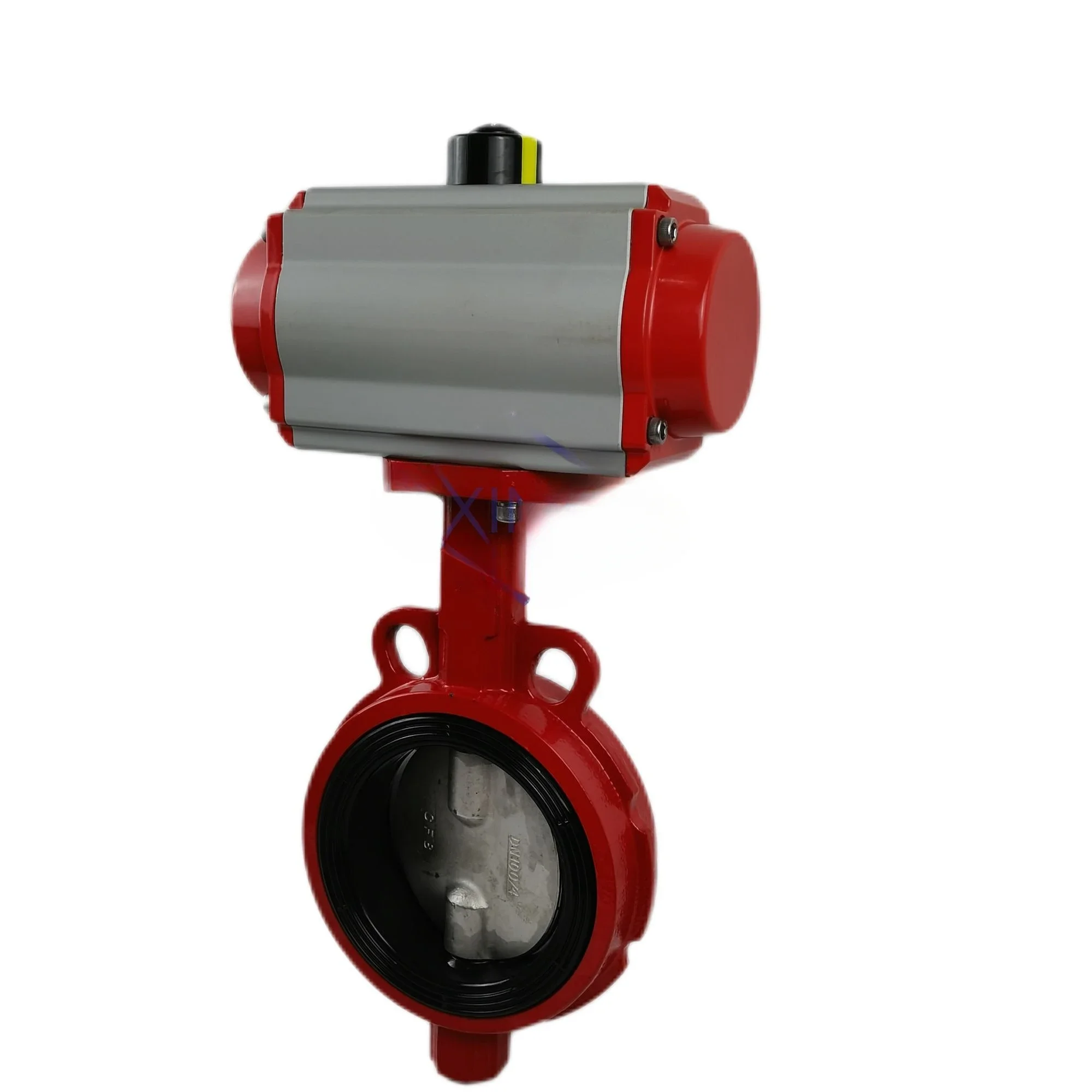 PN16 casting iron body Pneumatic Actuator Wafer Style DN50 on off Butterfly Valve