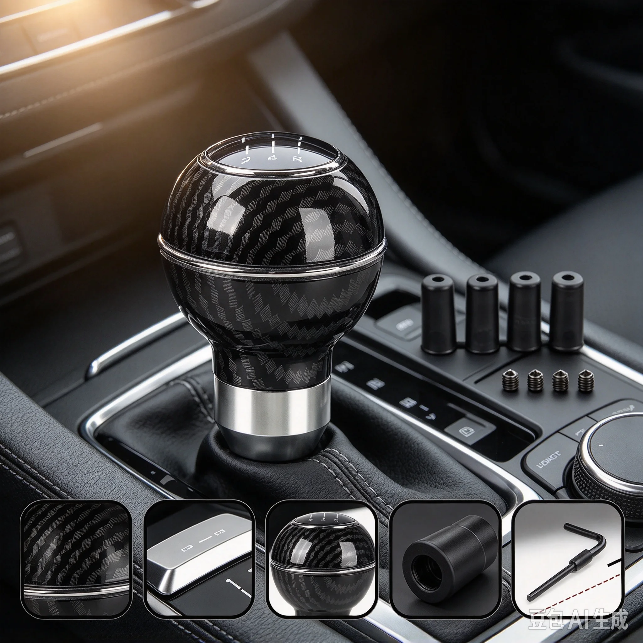 Universal Car Carbon Fiber Gear Shift Knob Type Gear Shift Knob Lever Head Fit For Honda Toyota Nissan Mitsubishi Ford