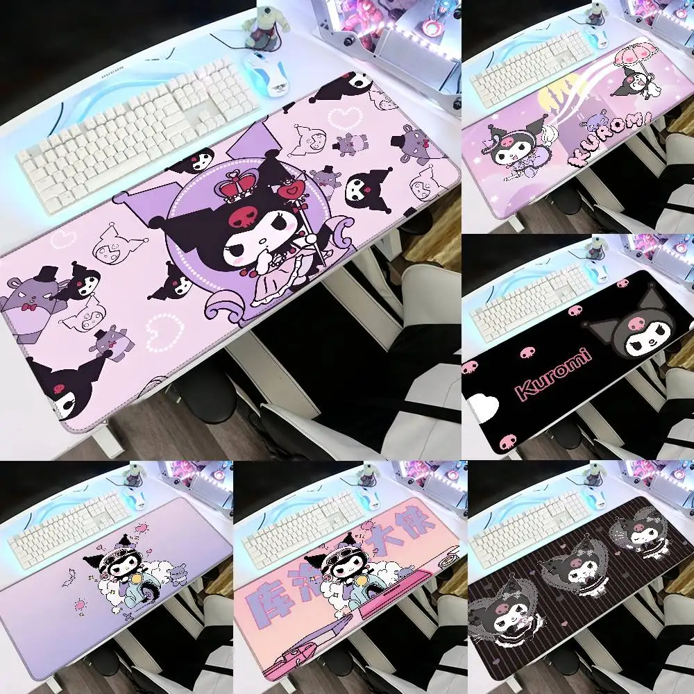 K-Kuromi Cute Mouse Pad Rubber Thicken Overlock Gaming Table Mat Office Computer Keyboard Pad PC Mousepad