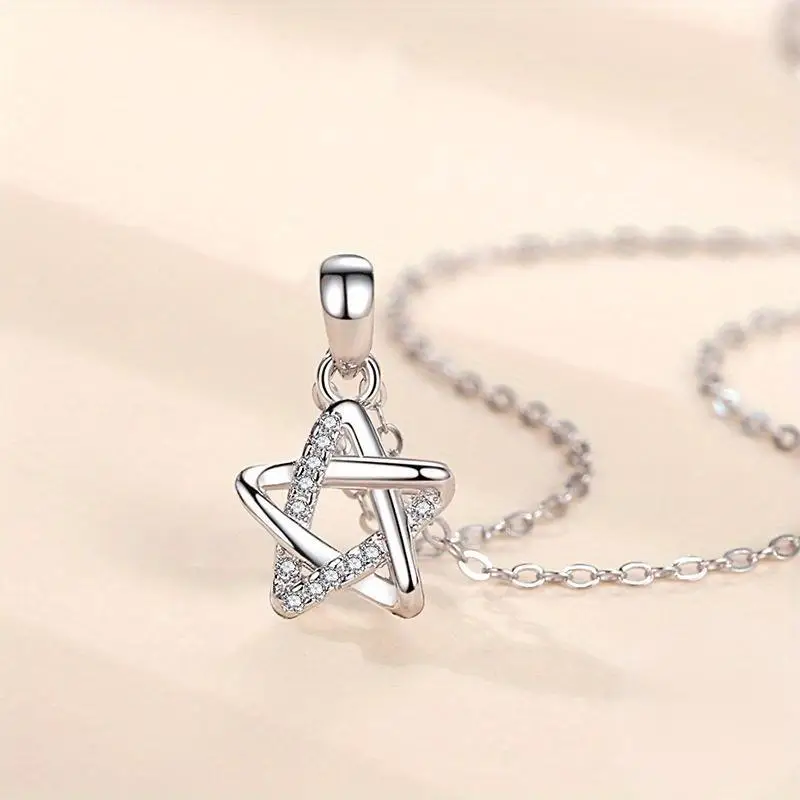 925 Sterling Silver 18k Gold Plated Necklace Single Sparkling Zircon Clavicle Chain for Women Wedding Jewelry collares N565