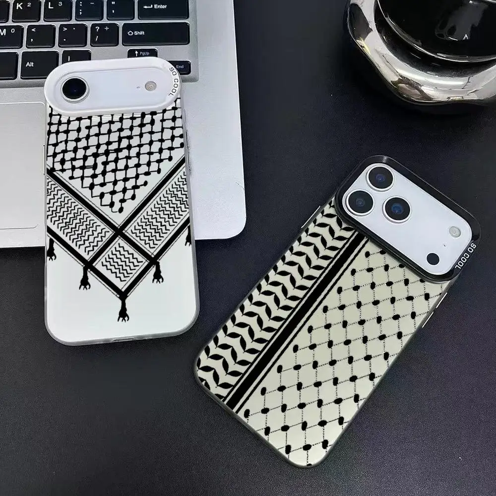 Keffiyeh P-Palestine Phone Case For IPhone 17 16 15 14 13 12 11 Pro Max Air Matte Laser Aurora Shockproof Funda