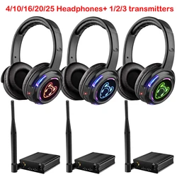 Silent Disco Headphone System With 500M Distance Transmitter Silent Party Headsets for Music Events,Festivals,Conference
