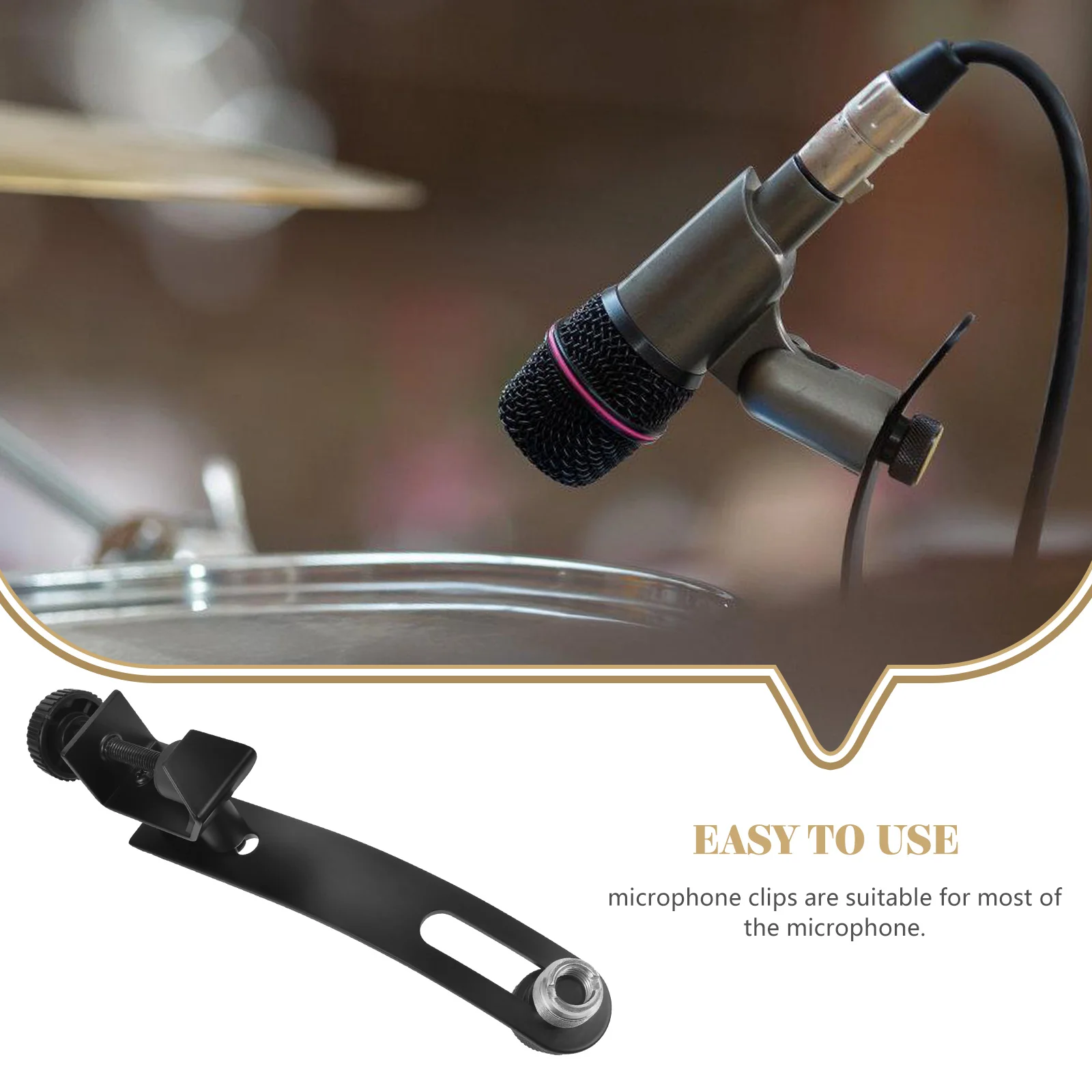 

Microphone Clip Alloy Clamp Musical Instrument Clips Black Mount Tool St Accessories Drum Snare Clips Mic Drum Clamp Practical