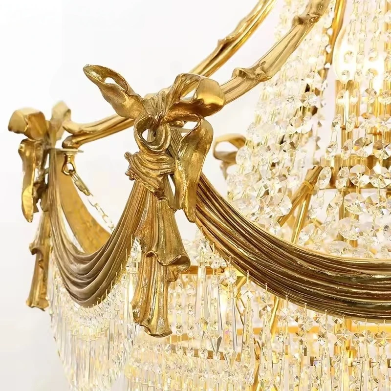European Villa Foyer Pendant Lighting Elegant French Empire Crystal Chandelier Wedding Decorative Chandelier