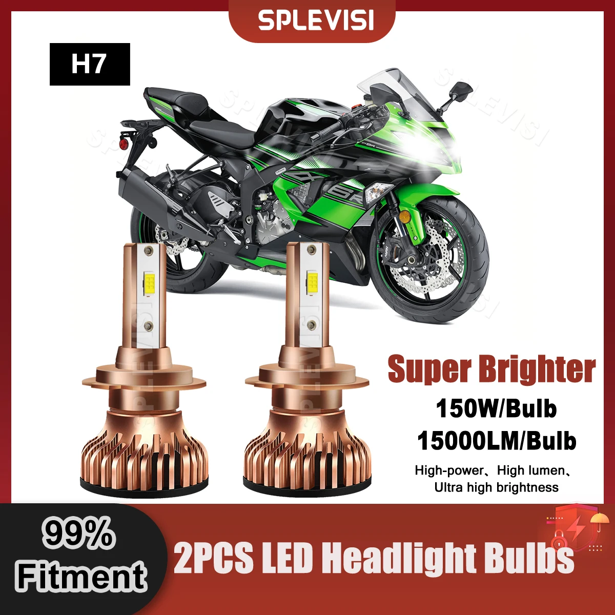 Plug And Play H7 LED Headlight 6000K White 9V-24V CSP Chips For Kawasaki Ninja ZX6R ZX636E 2013-2014 Replace Headlamp Bulbs