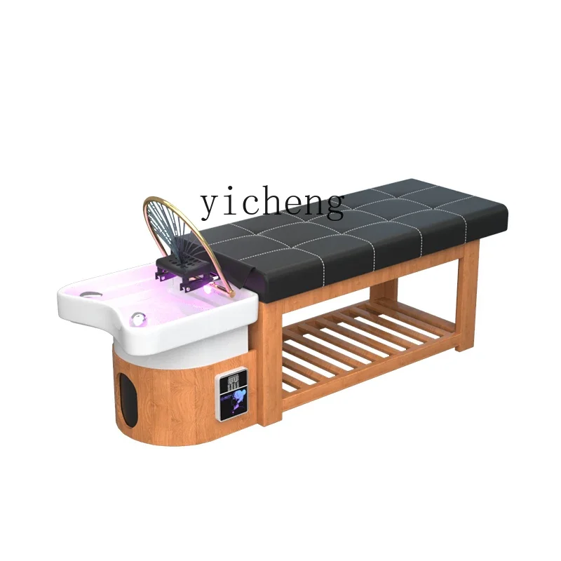 

ZK Solid Wood Head Treatment Shampoo Bed Water Circulation Fumigation Ear Massage Hair Salon Beauty Salon