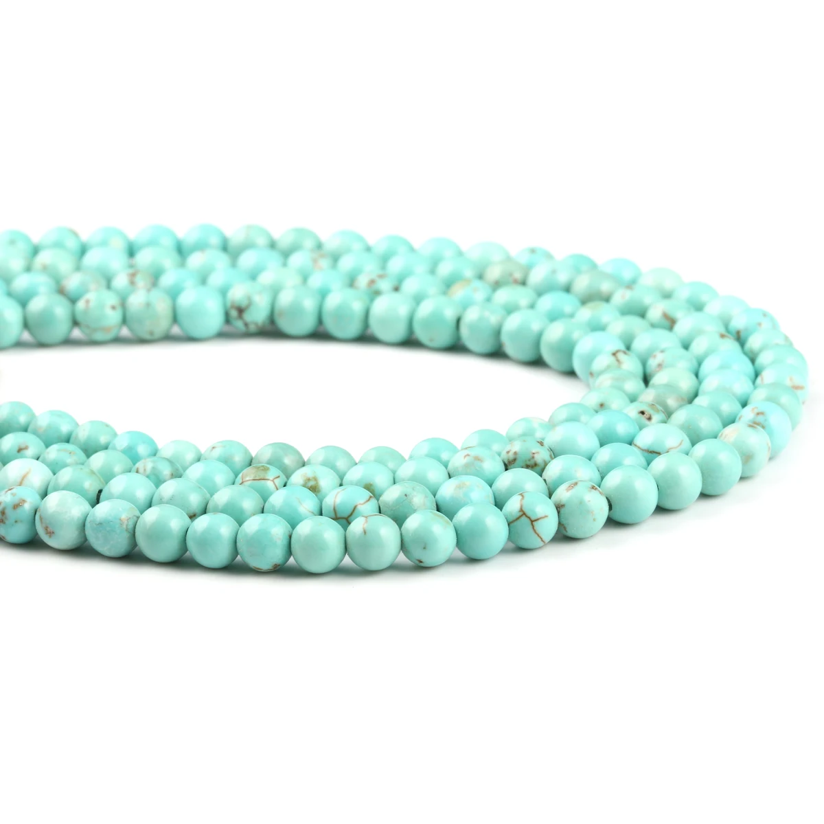 Turquoise Stone Beads For Jewelry Making DIY Bracelet 4mm 6mm 8mm 10mm 12mm strand 16''