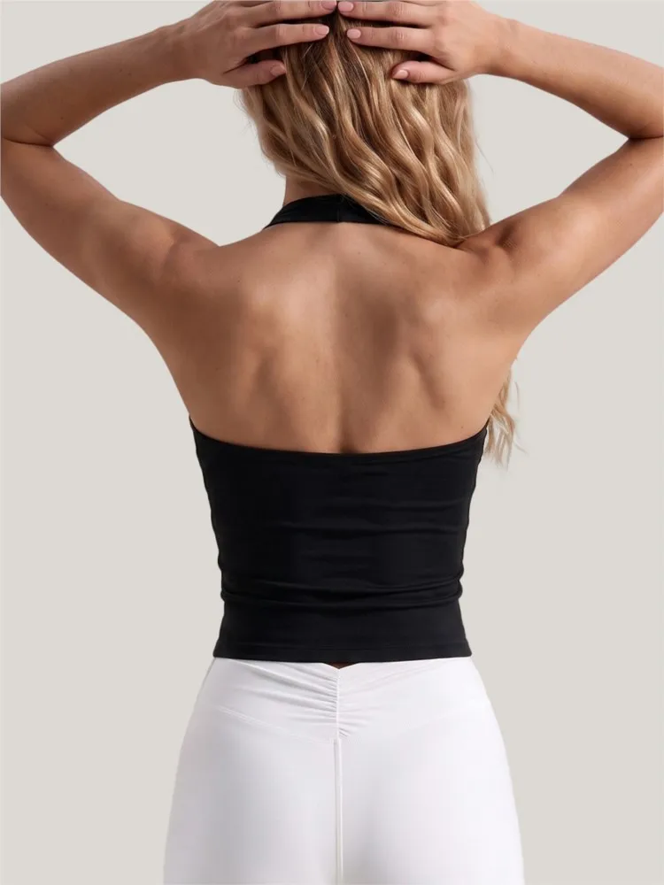 One Piece Sports Sleeveless Solid Top Women Gym Yoga Top Workout Clothes Sports T Shirt Fitness Activewear Running Tight Tops