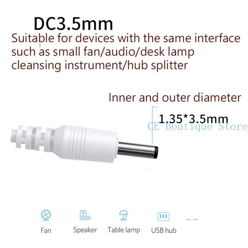 652F USB untuk untuk 3.5mm x 1.35mm untuk kabel daya barrel untuk kipas LED lampu s