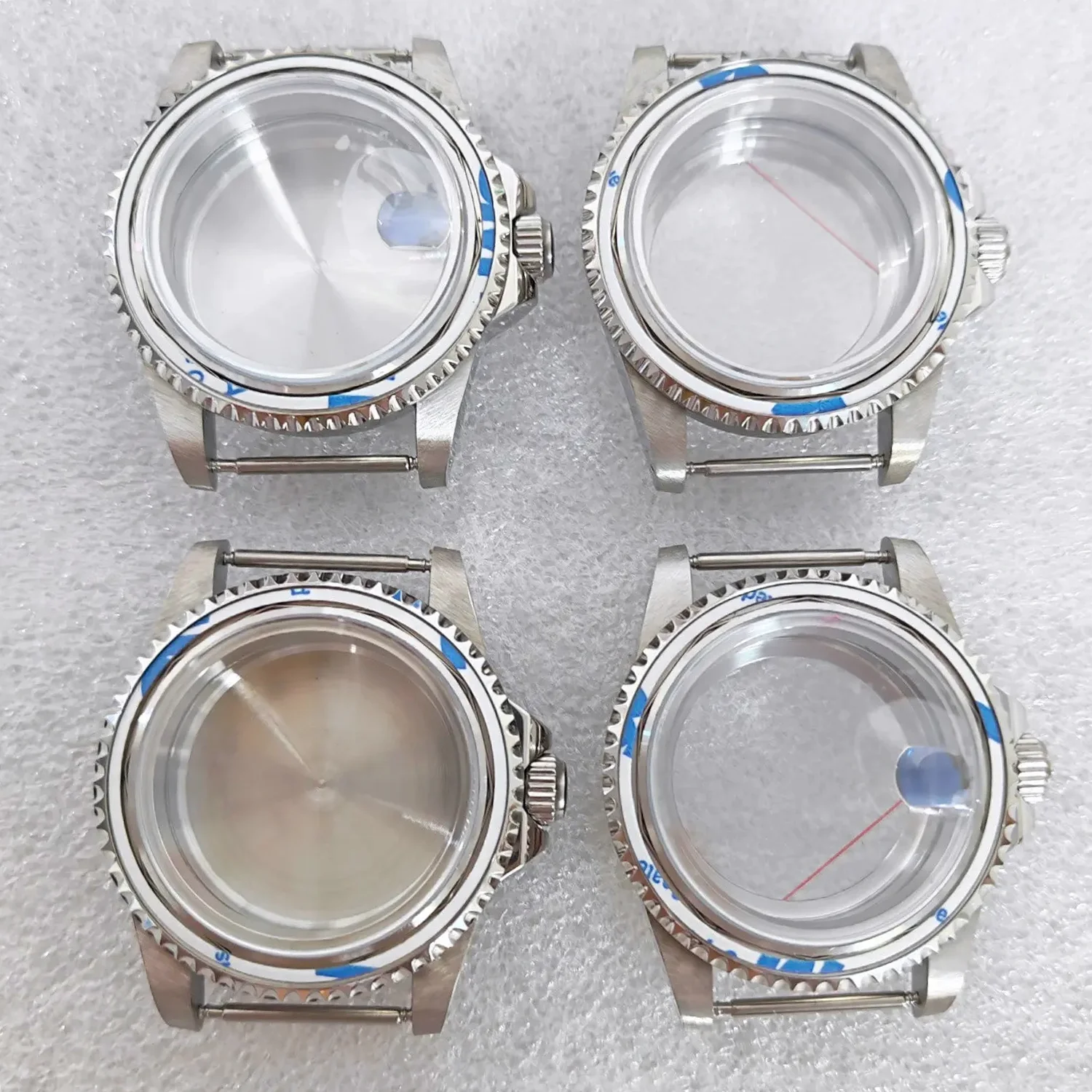 39.5mm Watch Case Stainless Steel Sapphire Crystal 10ATM for NH35 NH36 Movement Flat/Magnifier Glass Watches Shell